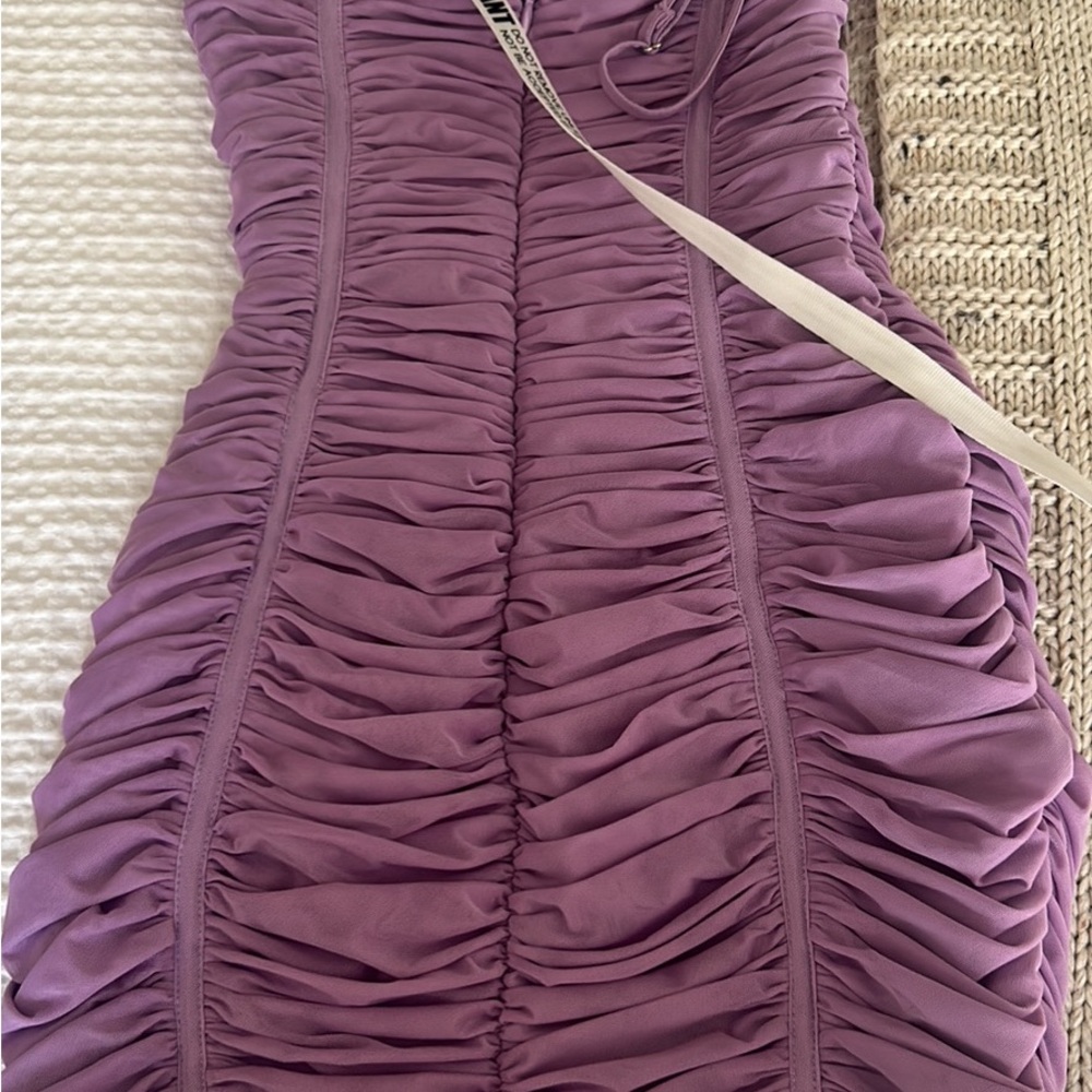 Mistress Rocks Lilac Ruched Dress - Picture 4 of 4